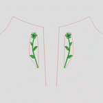 服装设计图中的花卉刺绣图案_时装 女装绣花