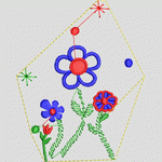 彩色花朵刺绣图案_时装 女装绣花