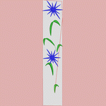 蓝色星形花与绿色叶片图案_时装 女装绣花