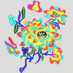 彩色刺绣花卉图案 靓花