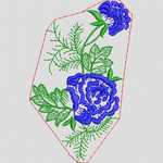 蓝色花卉刺绣图案 靓花