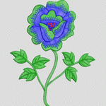 刺绣蓝花图案_时装 女装绣花