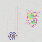 刺绣花卉图案展开图_时装 女装绣花