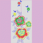 彩色花卉刺绣设计图_时装 女装绣花