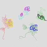 彩色刺绣花卉图案_时装 女装绣花