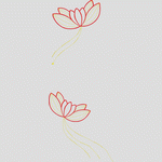 红色莲花装饰图案_时装 女装绣花