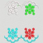 四组彩色雪花图案装饰 水溶