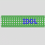 绿色刺绣边框中的“IDOL”字样 水溶
