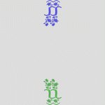 蓝色与绿色花卉刺绣图案 水溶