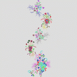 五组彩色刺绣花卉图案 水溶