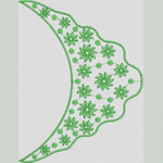 绿色刺绣花边图案 水溶