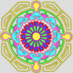 抽象花民族八卦