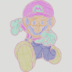 卡通-超级玛丽-毛巾绣