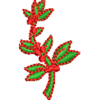 红色植物刺绣图案 免费花样