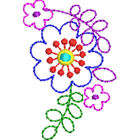 彩色花朵刺绣图案 免费花样