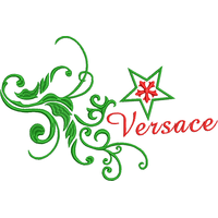 绿色藤蔓与红色Versace标志 免费花样