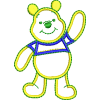 小熊维尼挥手卡通形象 免费花样
