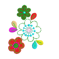 彩色刺绣花朵图案 免费花样