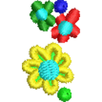彩色立体花朵模型 免费花样