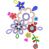 彩色刺绣花卉图案 免费花样