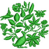 绿色植物图案刺绣设计 免费花样