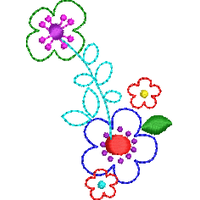 彩色花朵刺绣图案 免费花样