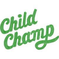 绿色刺绣文字“Child Champ” 免费花样