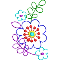 彩色花卉刺绣图案 免费花样