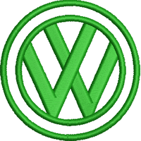 绿色圆形VW标志图案 免费花样