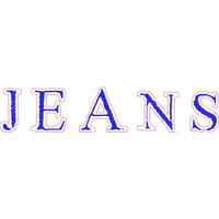 蓝色刺绣字母“JEANS” 免费花样