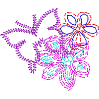 彩色刺绣花朵图案 免费花样
