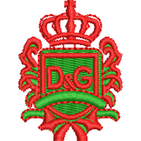 D&G品牌徽章刺绣图案 免费花样