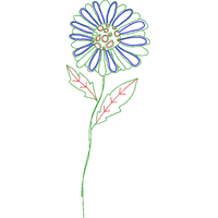 彩色刺绣雏菊图案 免费花样