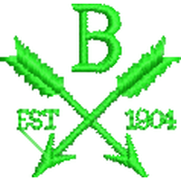 绿色箭头与字母B徽章 免费花样