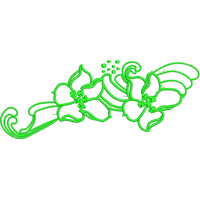 绿色花卉刺绣图案 免费花样