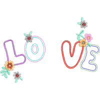 刺绣风格“LOVE”字样装饰 免费花样