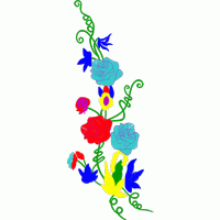 彩色花卉刺绣图案 玫瑰花