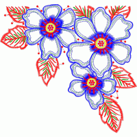 彩色刺绣花卉图案 可以做成贴布的大花_窗帘