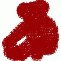 红色刺绣小熊图案 经典小小熊图案logo