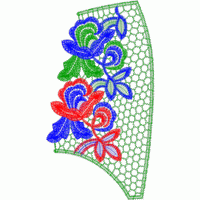 彩色刺绣花卉图案 水溶花边山诺软件打带