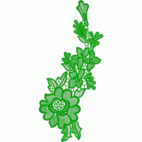 绿色刺绣花卉图案 山诺制版水溶花边