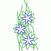 蓝色花朵刺绣图案 l衣领卡通匹绣绣花