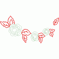 红色玫瑰刺绣图案 领玫瑰花