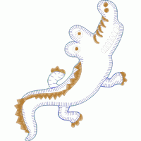 刺绣风格恐龙图案 鳄鱼贴布