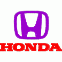 紫色本田标志与红色品牌名 本田honda车标