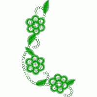 绿色花卉刺绣装饰图案 免费小花系列5千针以