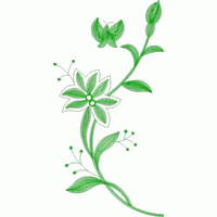 绿色植物刺绣图案 免费小花系列5千针以下