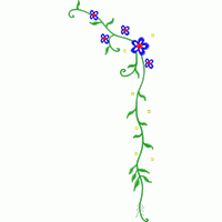 蓝色花朵藤蔓刺绣图案 免费小花系列5千针以