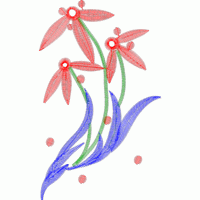 红色花朵刺绣图案 免费小花系列5千针以下