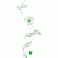 绿色藤蔓花卉刺绣图案 免费小花系列5千针以